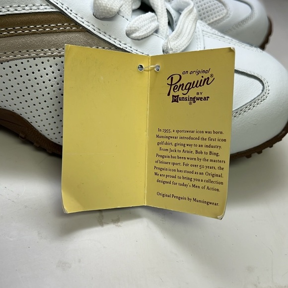Men’s Original Penguin by Munsingwear Lace Up Shoes Size 11.5 White/Tan NIB - Picture 7 of 12